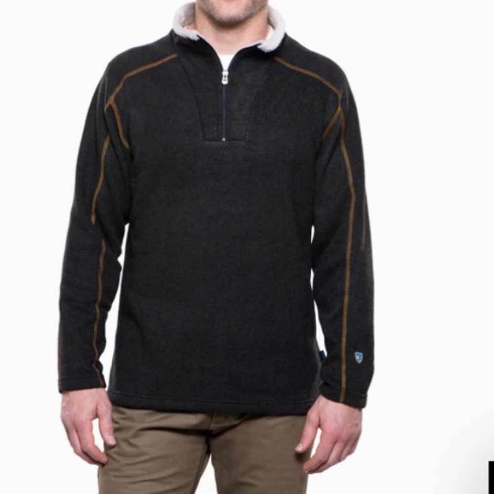 Kuhl Men’s Europa Quarter Zip Fleece Sweater Charcoal Size M